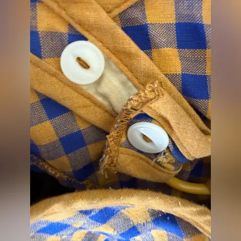 Vintage 1960’s Sears Sea Stars Plaid Groove Mod Bikini Top Blue Size M