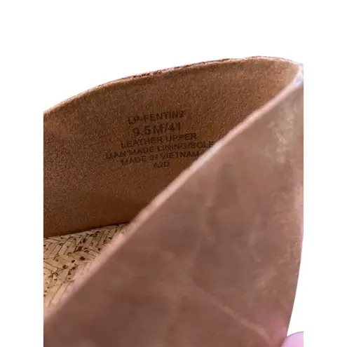 Lucky Brand  Fentin 2 Flat Leather Sandals Latte Brown Size 9 Neutral Coastal