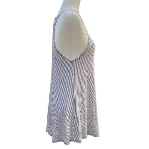 Amante Black White Stripe Trapeze Swing Tunic Top Stretch Cotton Blend Size M Size M