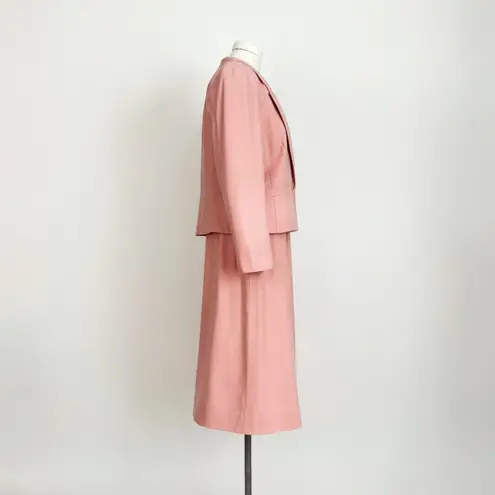 Pendleton Vintage 80’s Pure Wool Coord Skirt Suit in Dusty Rose | Size M
