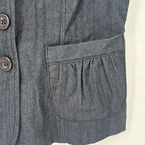 Dazz Blazer Jacket Blouse Women's Size Small Blue Y2k