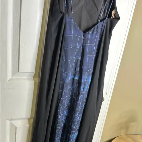 Fame and Partners Blue Slip Maxi Dress for Night Out