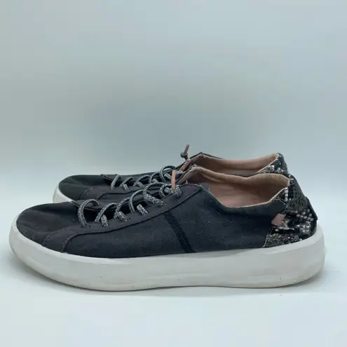 Hey Dude Gray Jet Black Karina Slip-On Slide Shoes Casual Easy Women's size 8