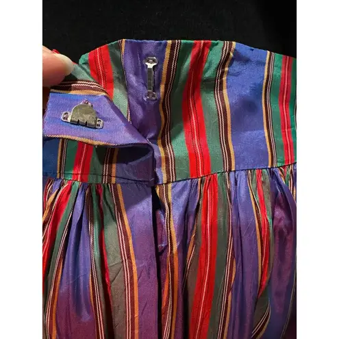 American Vintage VINTAGE 70's iridescent carnival rainbow stripe folk prairie skirt size medium