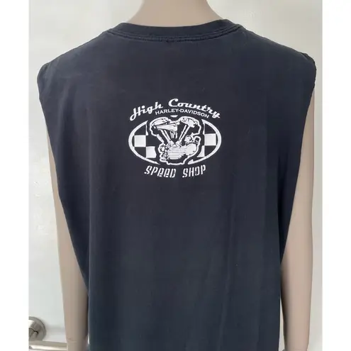 High Country Vintage Bike & Car Show Cut Off Tank Top Black Size M