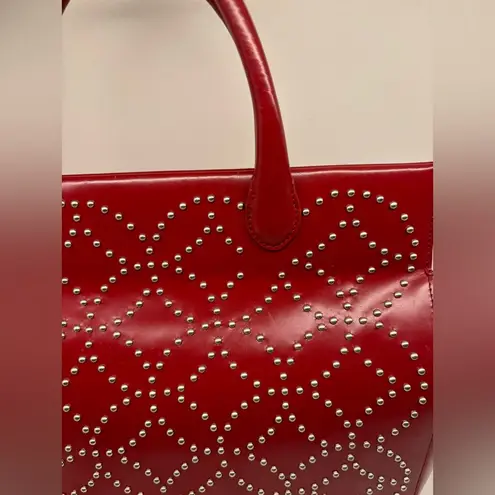 Alaïa Red Leather Studded Top Handle Bag – AUTHENTIC