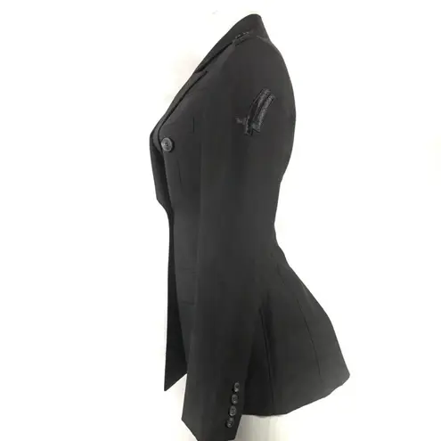 William Rast Military Blazer Black Size XS Double Breasted Coat Jacket Career - Image 2