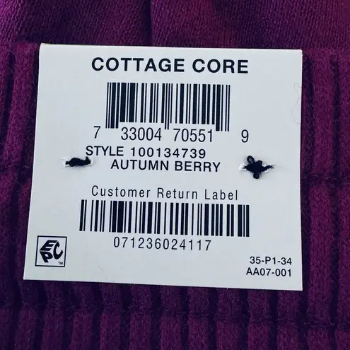 INC Large Flare Knit Sweater Pants Pockets Stretch Autumn Berry Magenta New