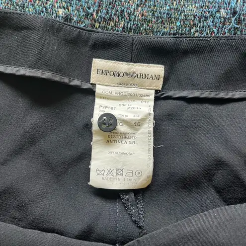 Emporio Armani Black Straight Leg Pants Sleek Design SZ 30 Designer Leggings