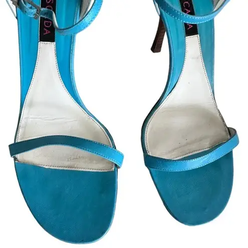 Escada 8 blue open toe strap Y2K Sandal Italy