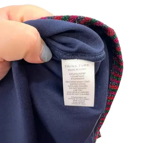 Trina Turk ‎ Sophie Top Rainbow Glitter Metallic Sleeveless Surplice Size Medium