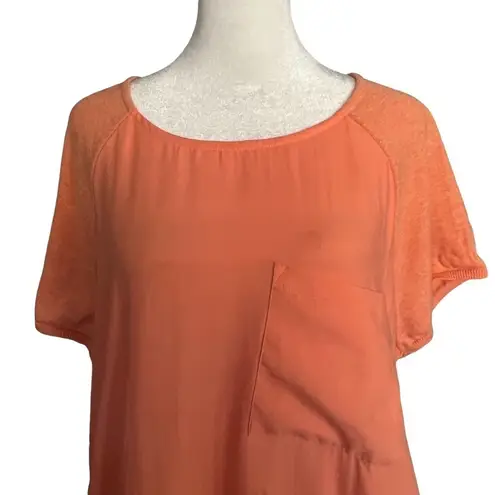 MOTH Peach Banded Sweater Shirt Orange Size L