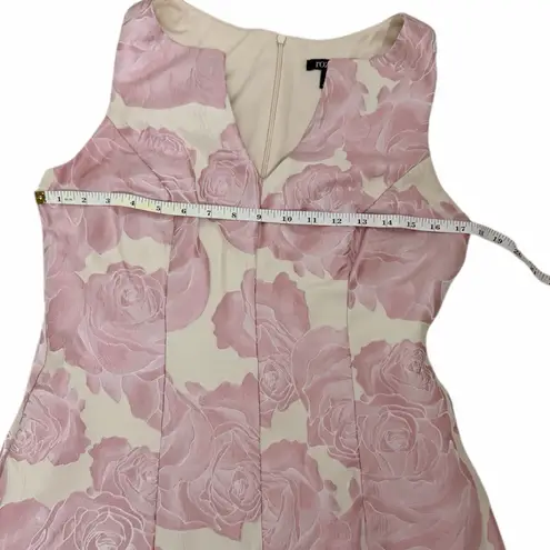 Roz & Ali Pink and Cream Floral Midi Dress Sz 8