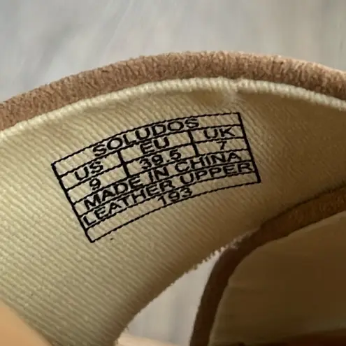 Soludos Olivia Leather Heels in Desert Size 9