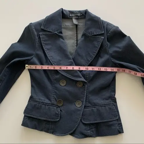 Via Penny Lane Reworked Apparel | Britney Spears Graphic Denim Blazer Jacket Blue