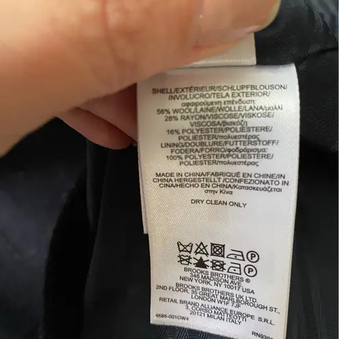 Brooks Brothers 346 Car Coat Wool trench 2 Color blocked midi length Magenta 12