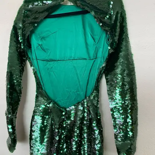 House Of CB  'Belle' Pine Green Sequin Maxi Dress NWOT size XS