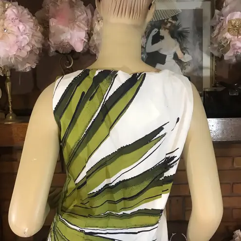 Piazza Sempione GREEN & BLUE "FINE FEATHERS" ITALIAN COTTON SHIFT DRESS (M)