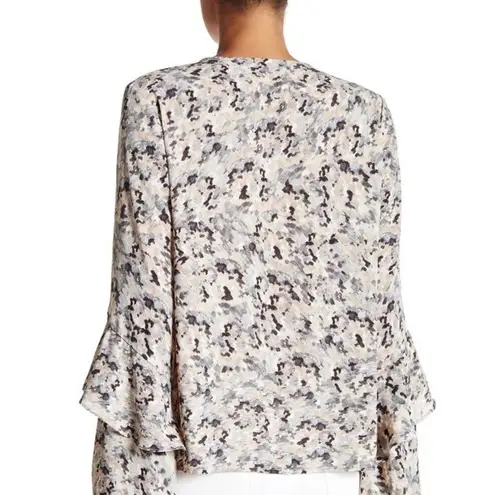 Harlowe $ Graham Harlowe & Graham Womens Small Ruffle Sleeve Popover Blouse