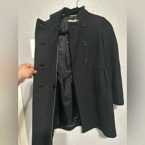 Banana Republic  Black Winter Peacoat Double Breasted Wool Blend size XS petite