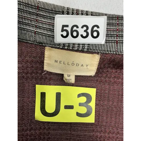 MELLODAY Womans Open Front Knee Length Light Weight Coat Medium Plaid