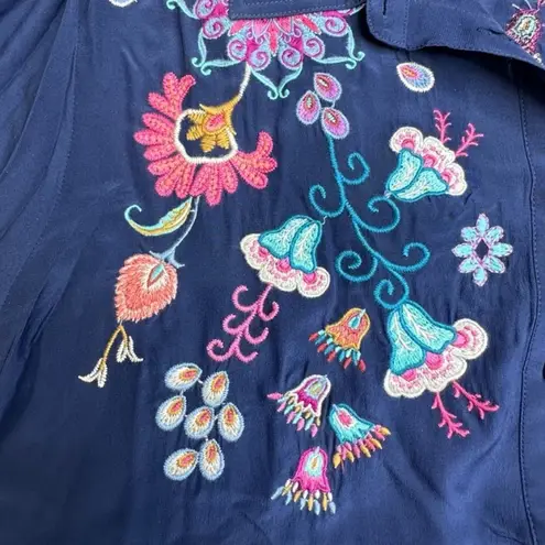 Johnny Was Alesa heavily embroidered Tiered Silk Tunic NWT RARE