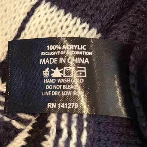 NFL Team Apparel Los Angeles Rams Sweater Hoodie Womens L XL Blue Stripe NFL Baja Style NEW