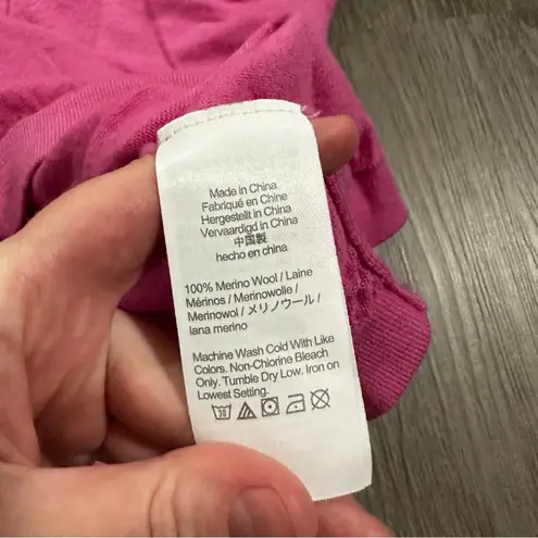 J.Crew  Pink 100% Merino Wool Long Sleeve Pullover Sweater Size M‎