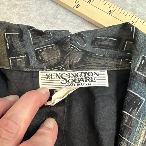 Vintage 80s Kensington Square Blazer Womens XL Black Grunge Dark Romantic