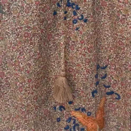 Johnny Was heavily embroidered Indalo Pintuck Blouse RARE (oversized)