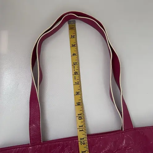 Vera Bradley Frill Floral Tote Bag Purse Daisy Print Red White Travel Knitting