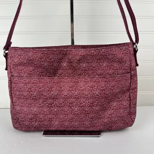 Kipling Angie Raspberry Maroon Zip Purse Crossbody Bag Adjustable Strap Pockets