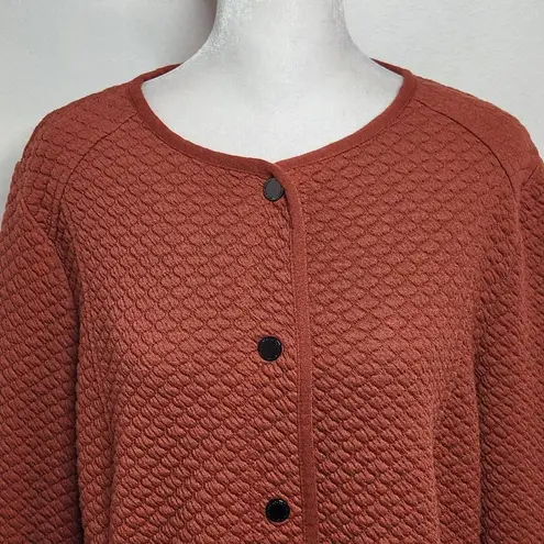 Isaac Mizrahi Rust Quilted Jacket Size Medium Rust Brown Quilted Jacket