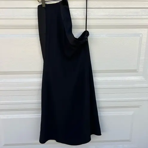 Emporio Armani  One Shoulder Draped Black Dress Size 38 Party Cocktail