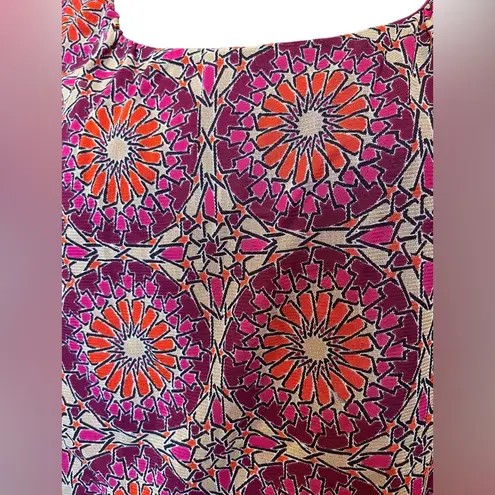 George Plus Size Vintage Hippie Eclectic Psychedelic Mosaic Mandala Mesh Top