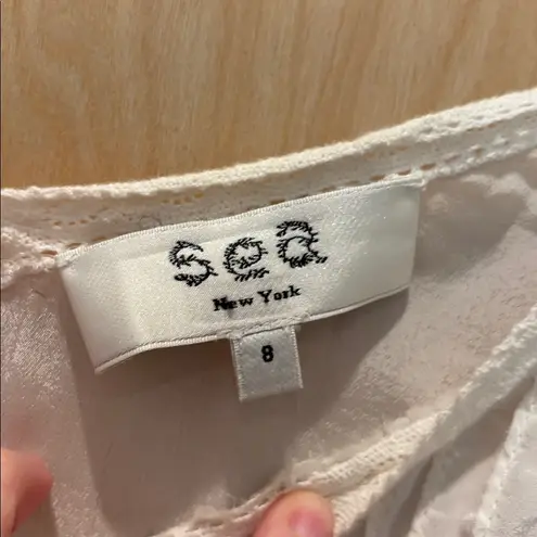 Sea New York Lace Top White Satin Sheer Slip Size 8