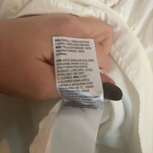 White House | Black Market  White Eyelet Asymmetrical Dress Size Small Minimalist