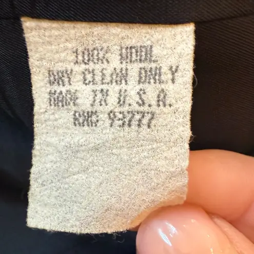 Bloomingdale’s Classic Notched Lapel Longline Blazer 100% Wool Mini Dress Size 6 Black