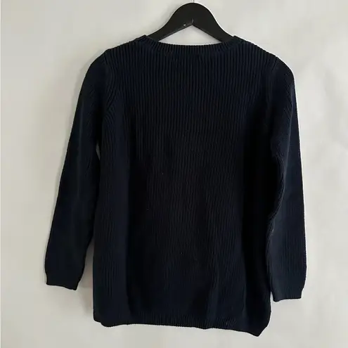 525 America  Navy Blue Cotton Knit Sweater Size X-Small