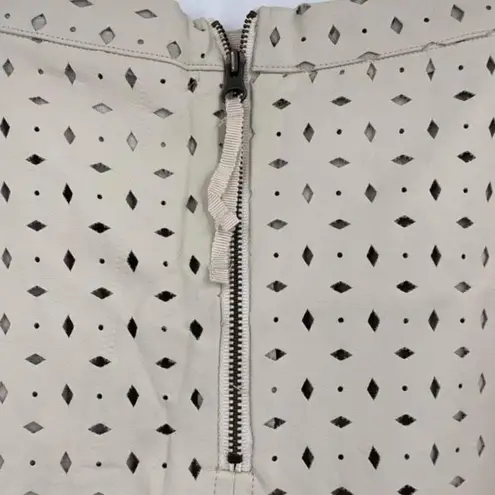 HD in Paris Womens Faux Leather Lined Cut-Outs Swing A-Line Skirt Beige Size 2
