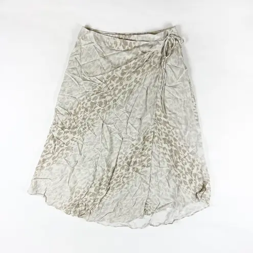 Johnny Was NEW Calme Free Spirit Cheetah Leopard Animal Print Midi Wrap Skirt S