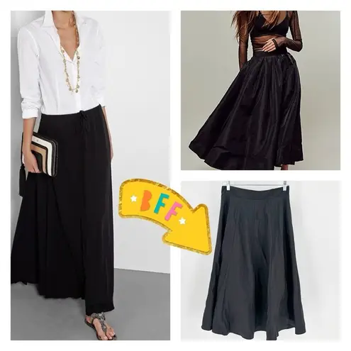 Onyx Nite Onyx a-line black light sheen lil bit of tulle under back zip skirt size M