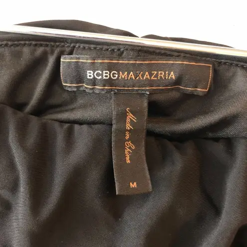 BCBG MaxAzria Draped Pencil Skirt Pull On Stretch Black M Size M