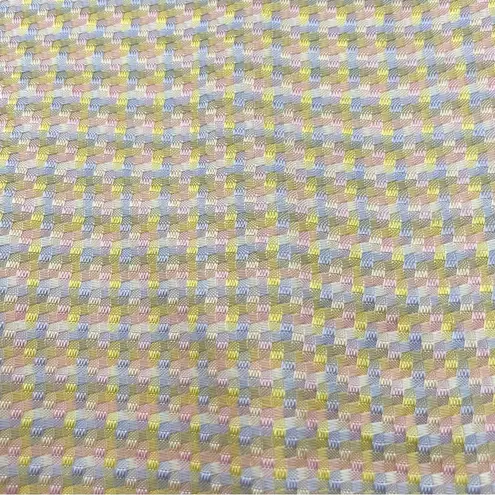 Jim Thompson Silk Scarf Woven Pastel 41" x 41" Pink Blue Yellow Green Border