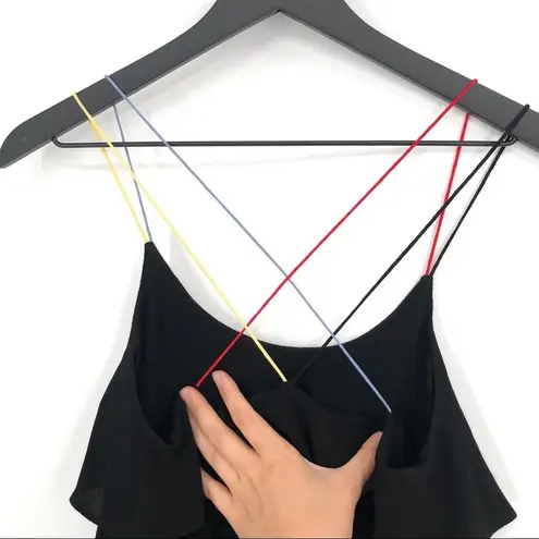 Ro & De Ruffle Tank Multi Color Straps Black S