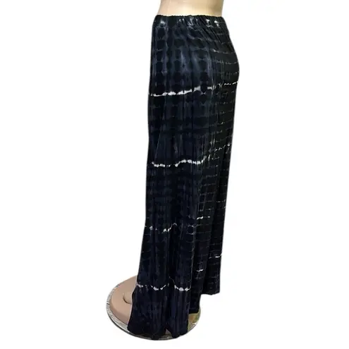 Ruff Hewn  Cotton Tie Dye Full Button Front Maxi Skirt Black Blue White Womens M