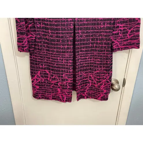 Ming Wang Jacket XS Pink Tweed Embroidered Office Old Money Preppy NWOT