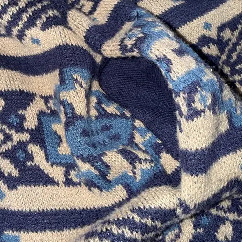 Lucky Brand  Longline Cardigan Blue Open Front Size L Southwestern Aztec Boho