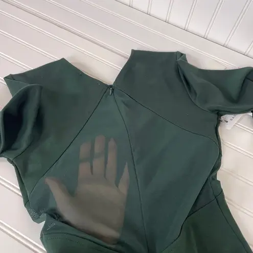 Babaton NWT Scarab Green Fluoresce Long sleeve Mesh Cutout Mini Dress Size 2