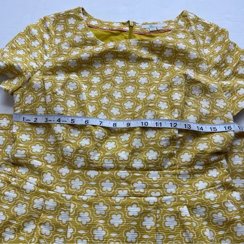 Daisy Boden Sierra textured fit & flare dress mustard  floral print cotton size 8